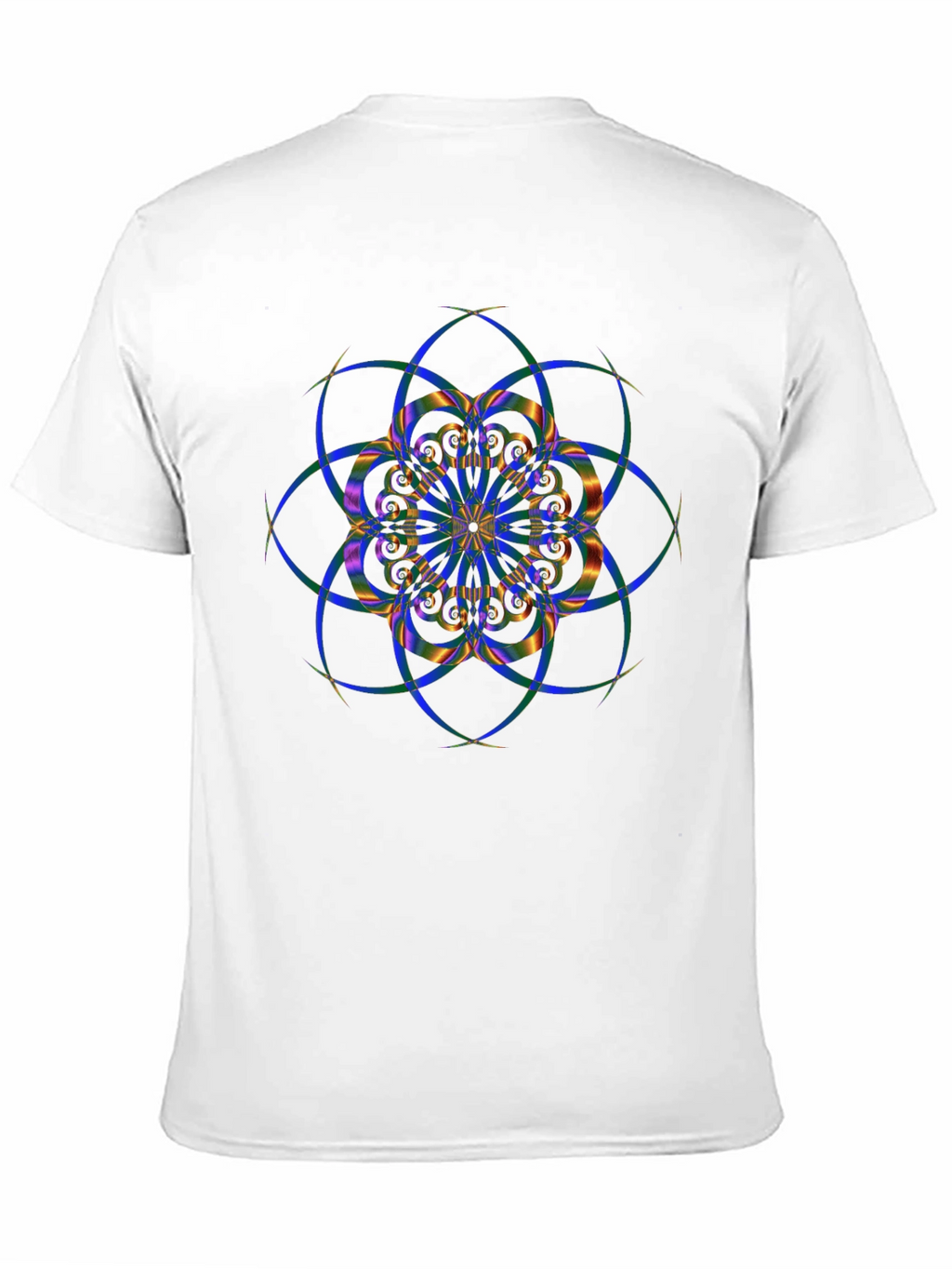 Geometric Mandala Design Black T-Shirt