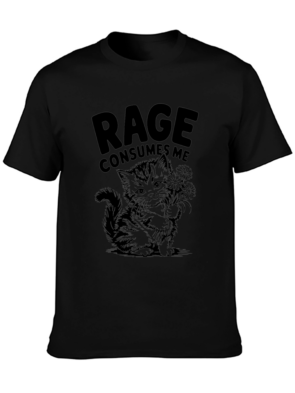 Rage Consumes Me Kitten T-Shirt - Black