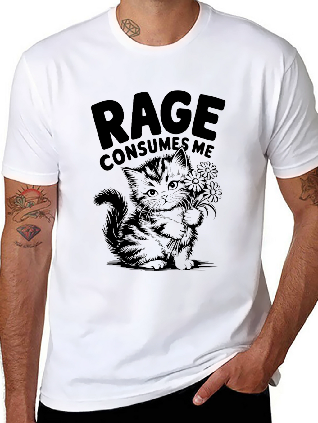 Rage Consumes Me Kitten T-Shirt - Black