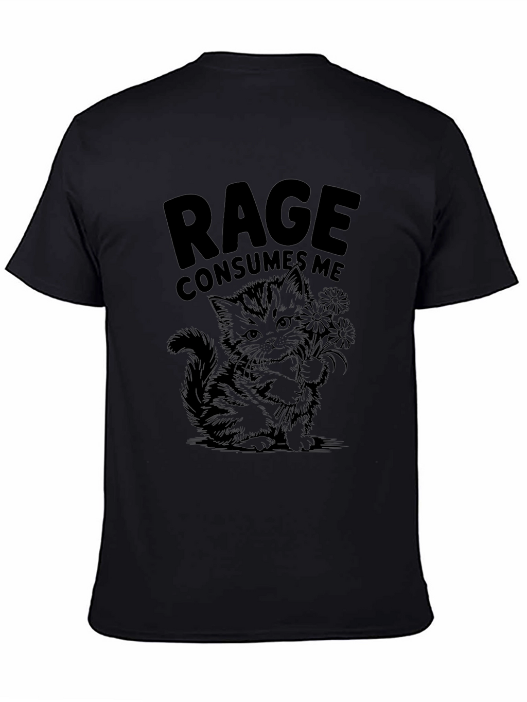 Rage Consumes Me Kitten T-Shirt - Black