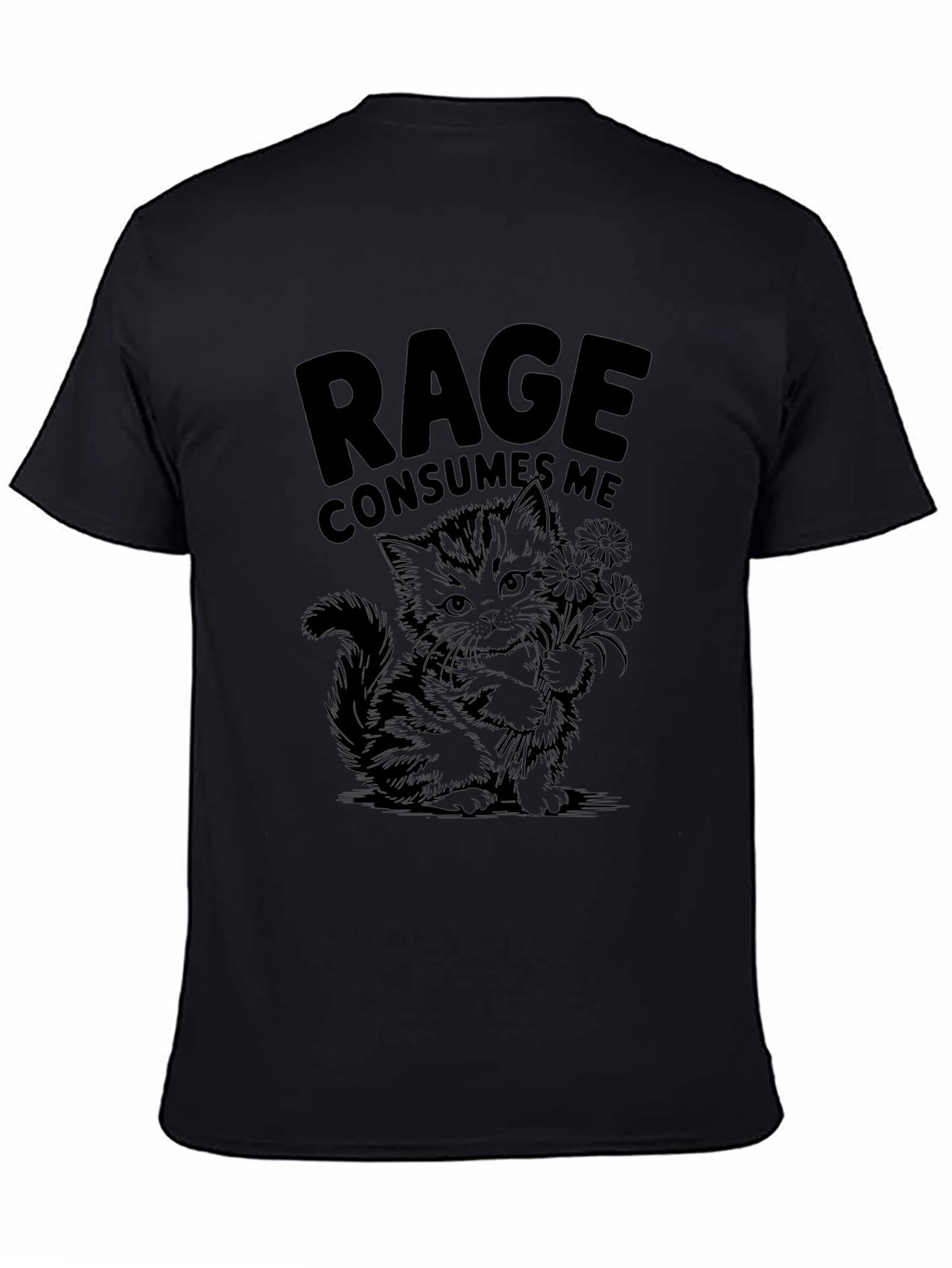 Rage Consumes Me Kitten T-Shirt - Black