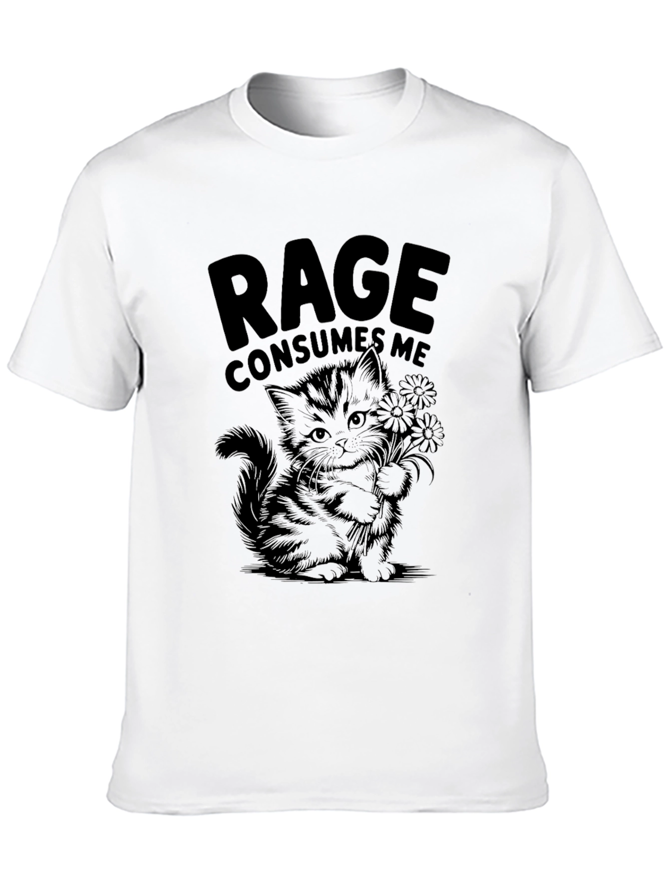 Rage Consumes Me Kitten T-Shirt - Black