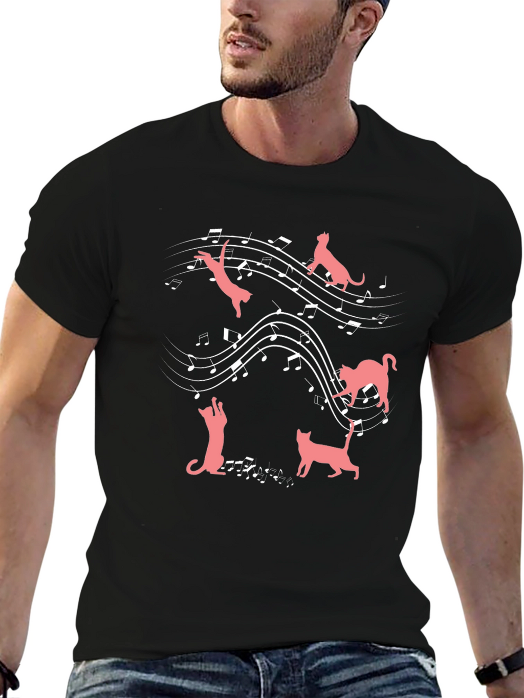 Cats & Music T-Shirt: Feline Harmony Tee