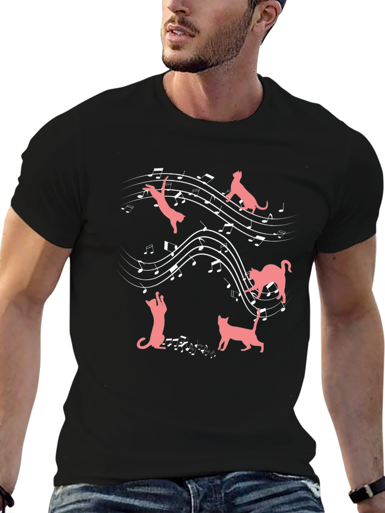 Cats & Music T-Shirt: Feline Harmony Tee