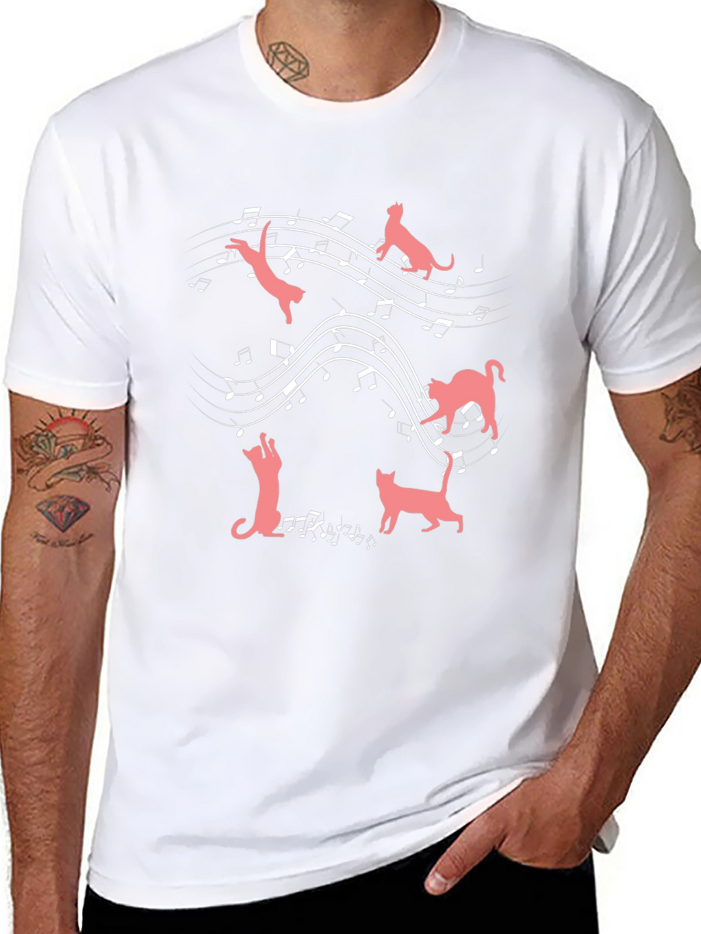 Cats & Music T-Shirt: Feline Harmony Tee