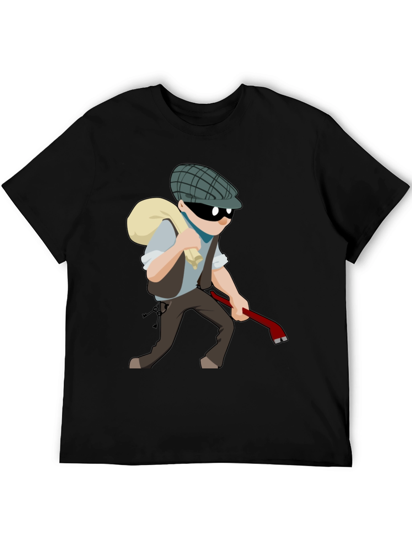 Cartoon Burglar T-Shirt - Novelty Tee