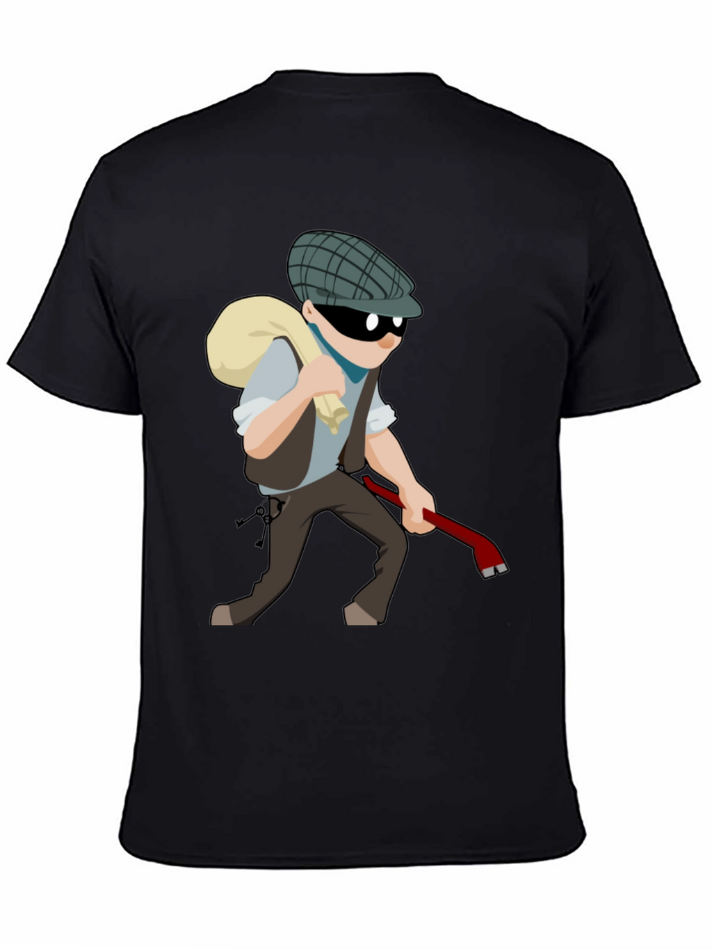 Cartoon Burglar T-Shirt - Novelty Tee