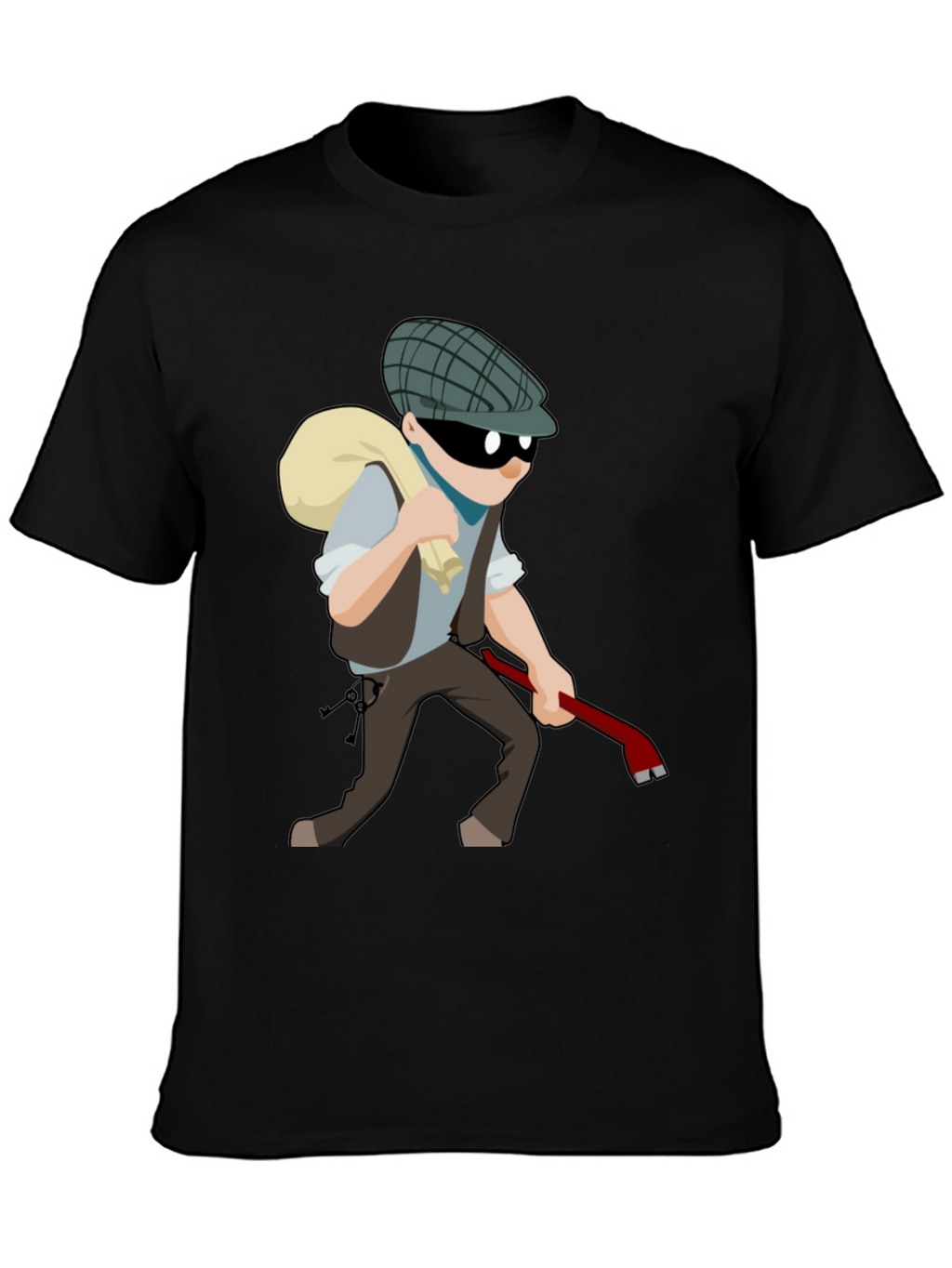 Cartoon Burglar T-Shirt - Novelty Tee