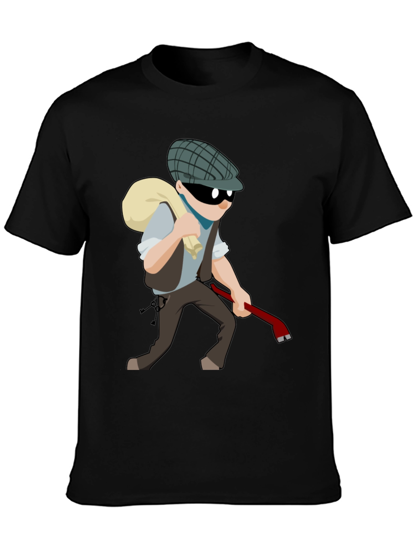 Cartoon Burglar T-Shirt - Novelty Tee