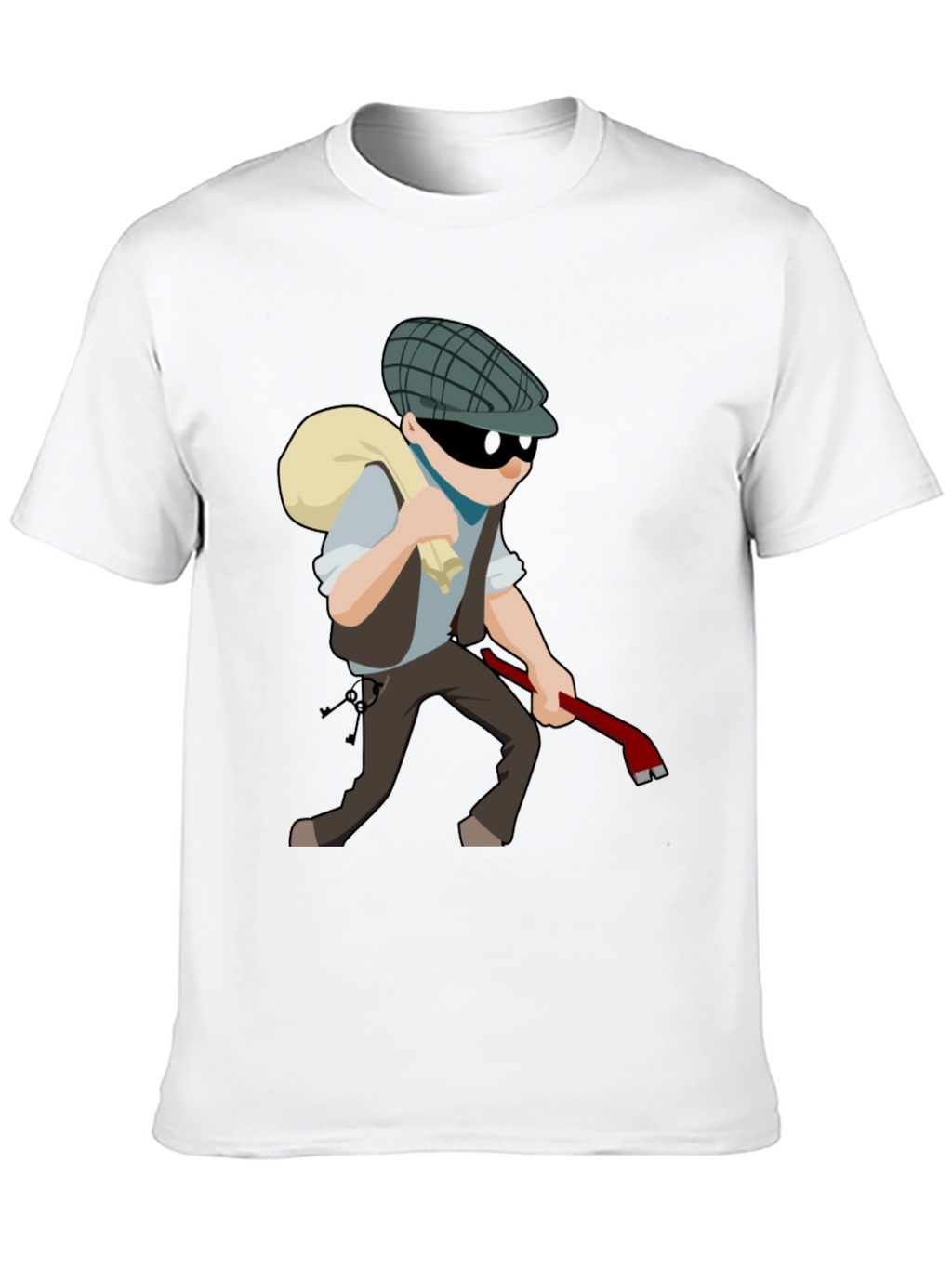 Cartoon Burglar T-Shirt - Novelty Tee