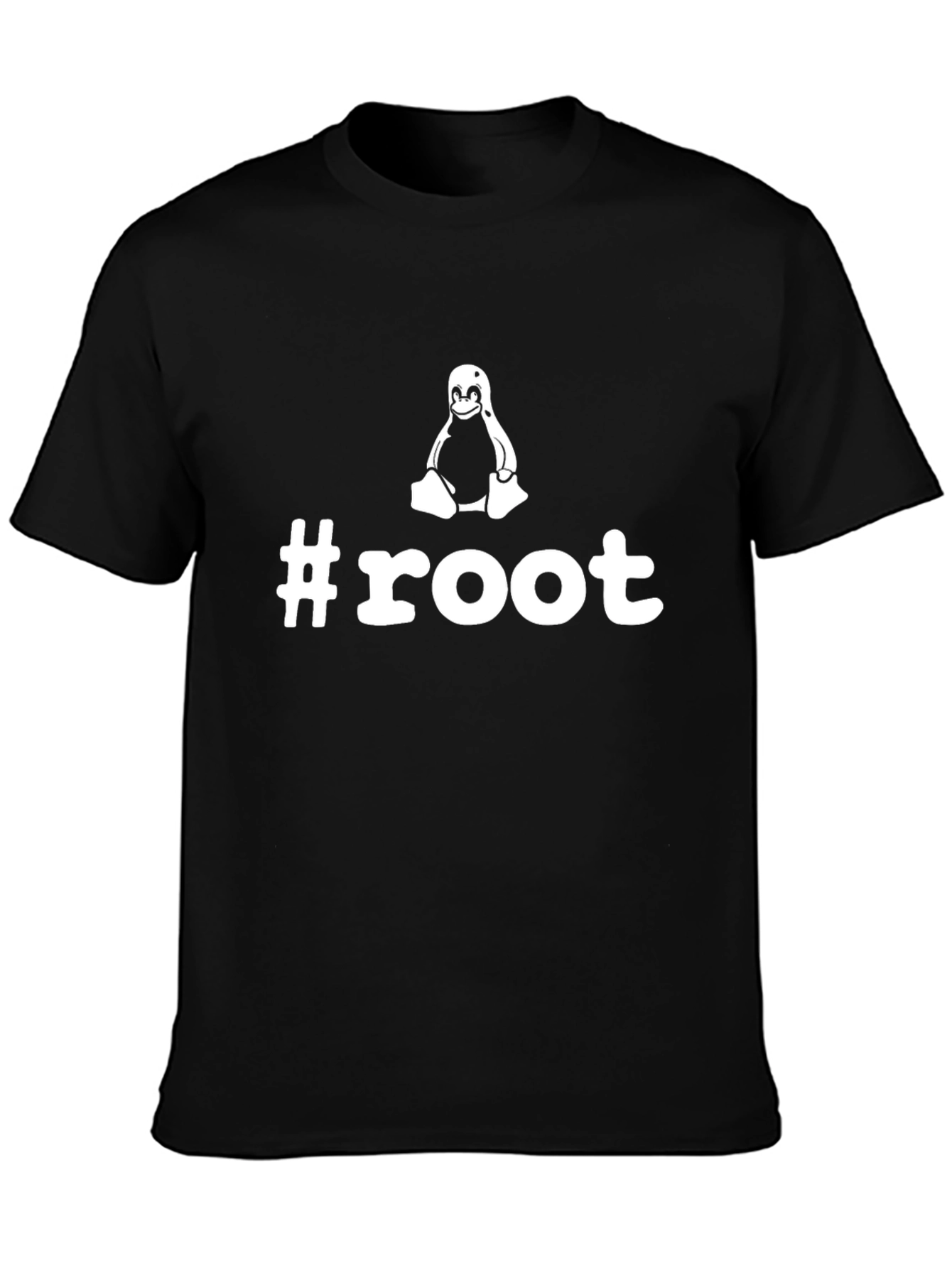 Linux Root T-Shirt - Black Cotton Tee