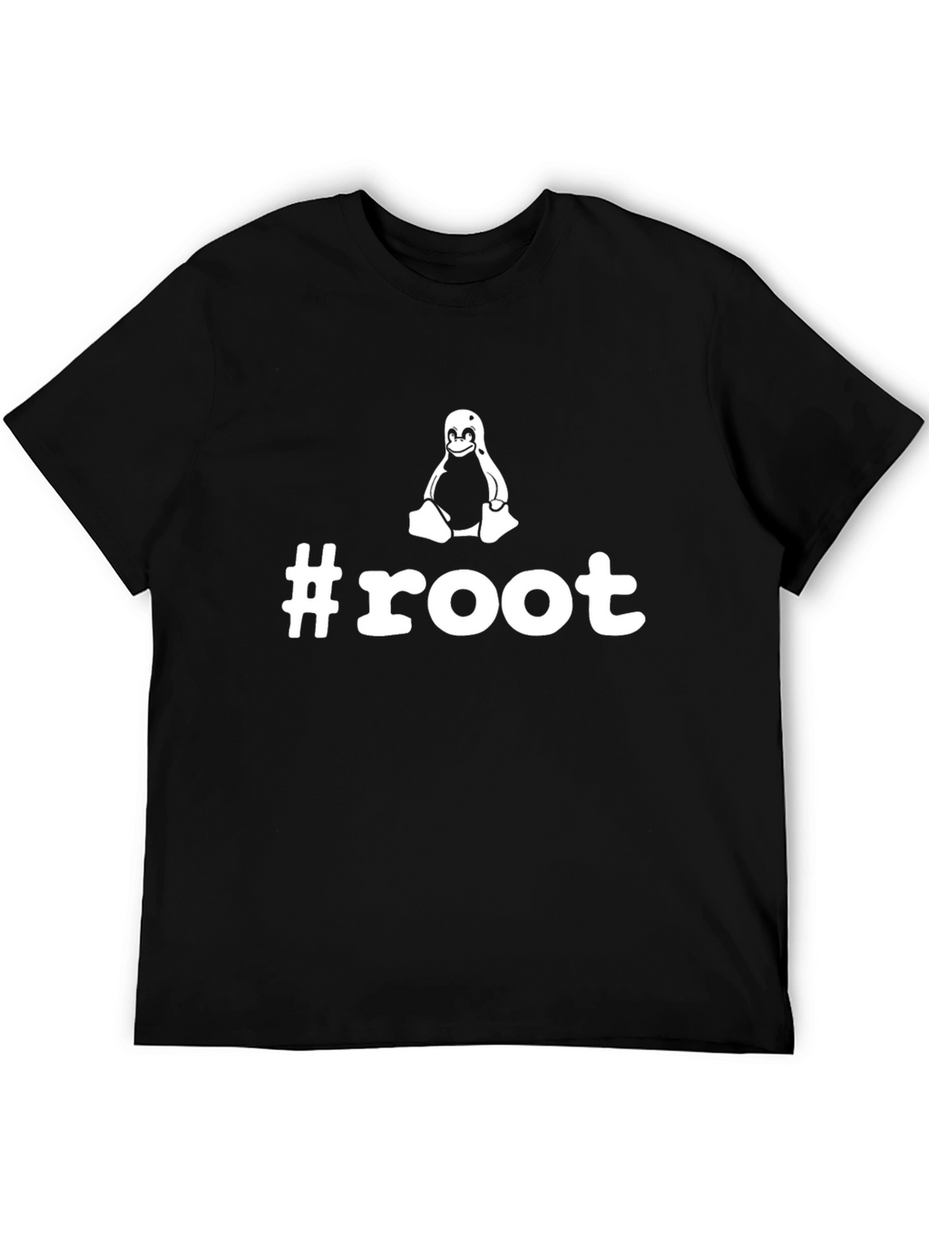 Linux Root T-Shirt - Black Cotton Tee