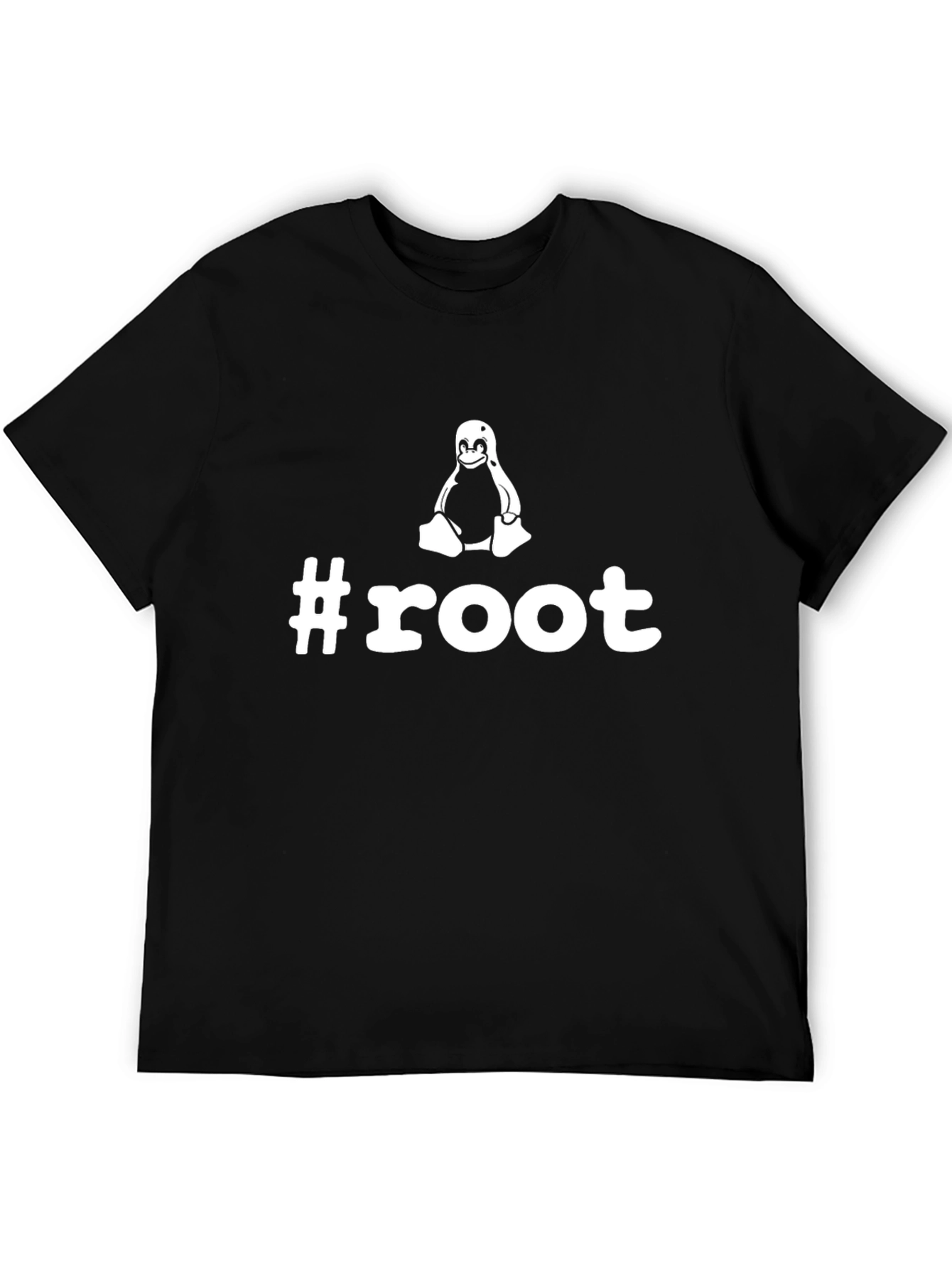 Linux Root T-Shirt - Black Cotton Tee