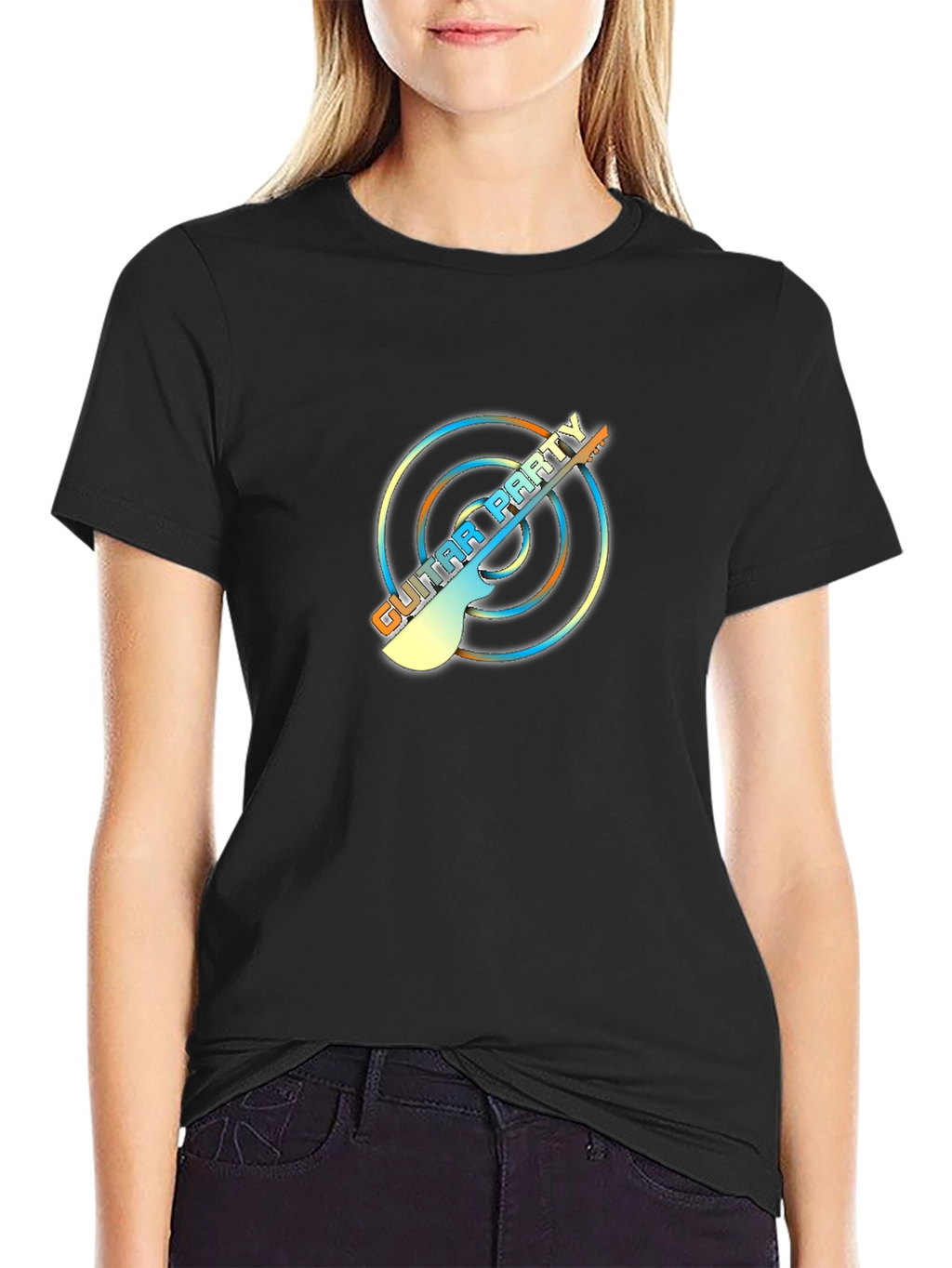 Guitar Party Graphic Tee - Black Unisex T-Shirt