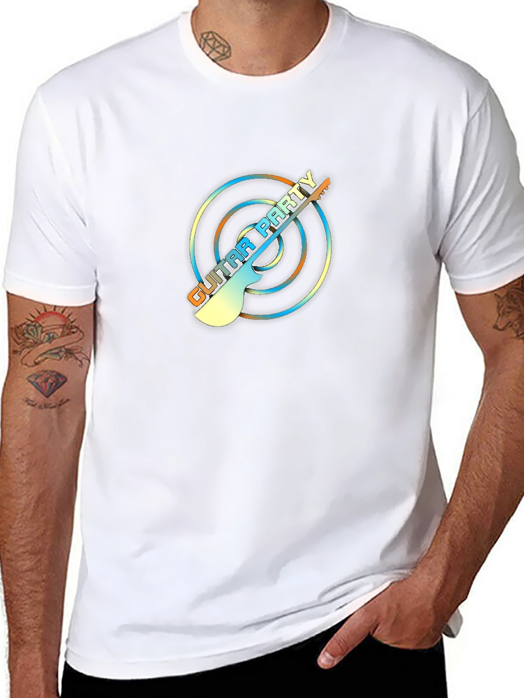 Guitar Party Graphic Tee - Black Unisex T-Shirt