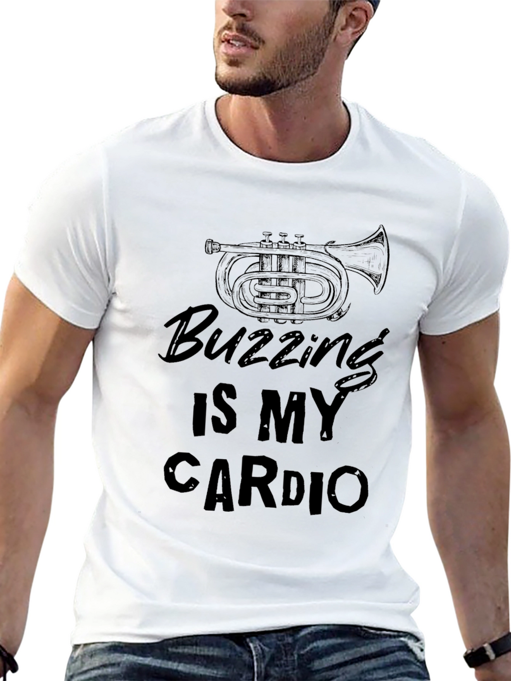 Buzzing Is My Cardio T-Shirt Funny Musician Tee