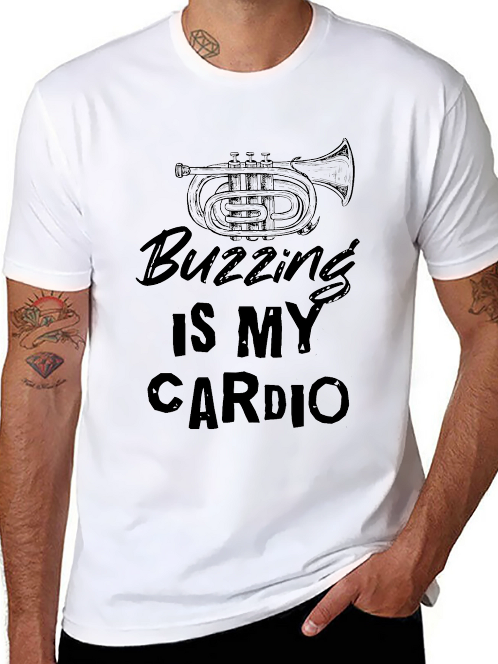Buzzing Is My Cardio T-Shirt Funny Musician Tee