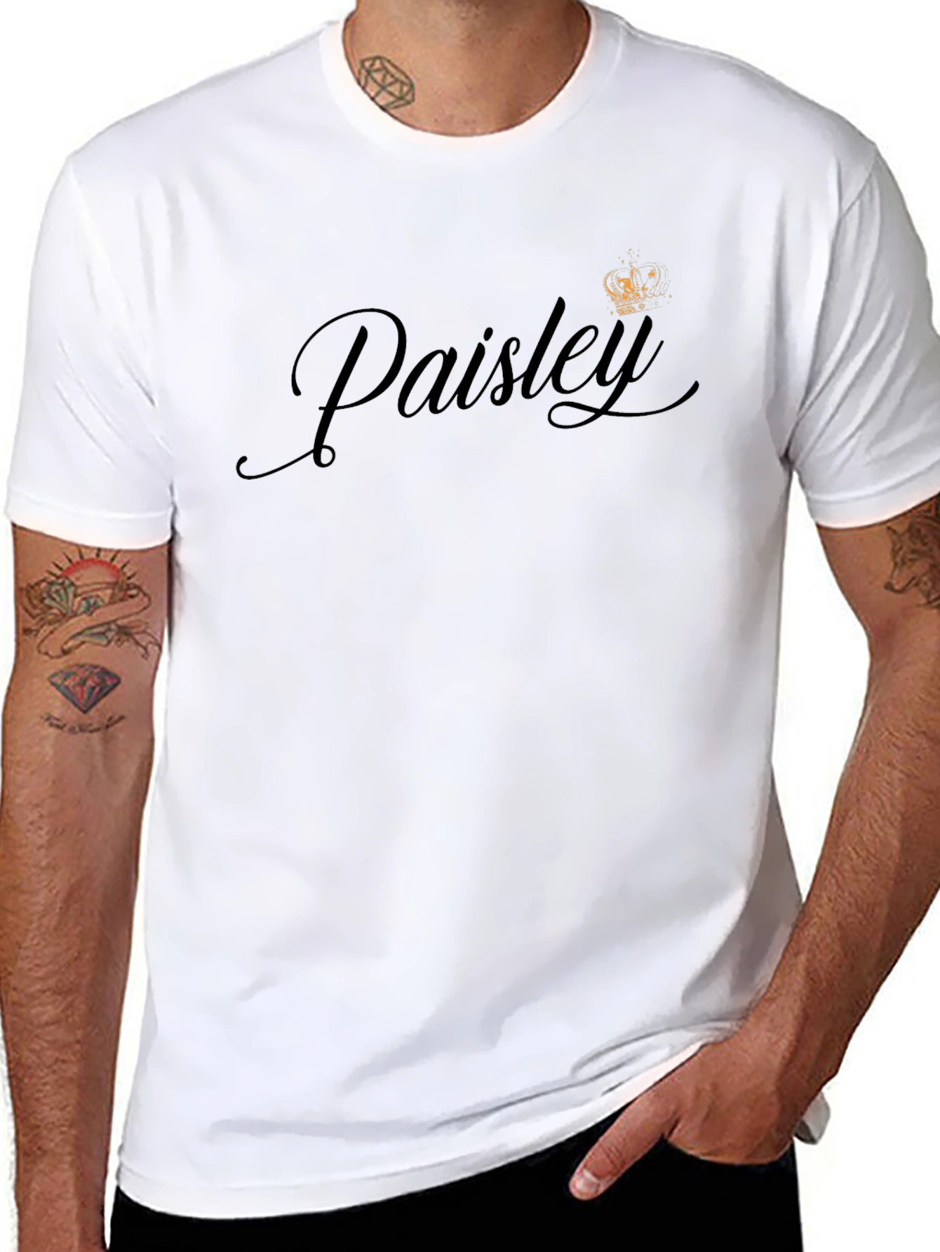 Paisley Script Black T-Shirt