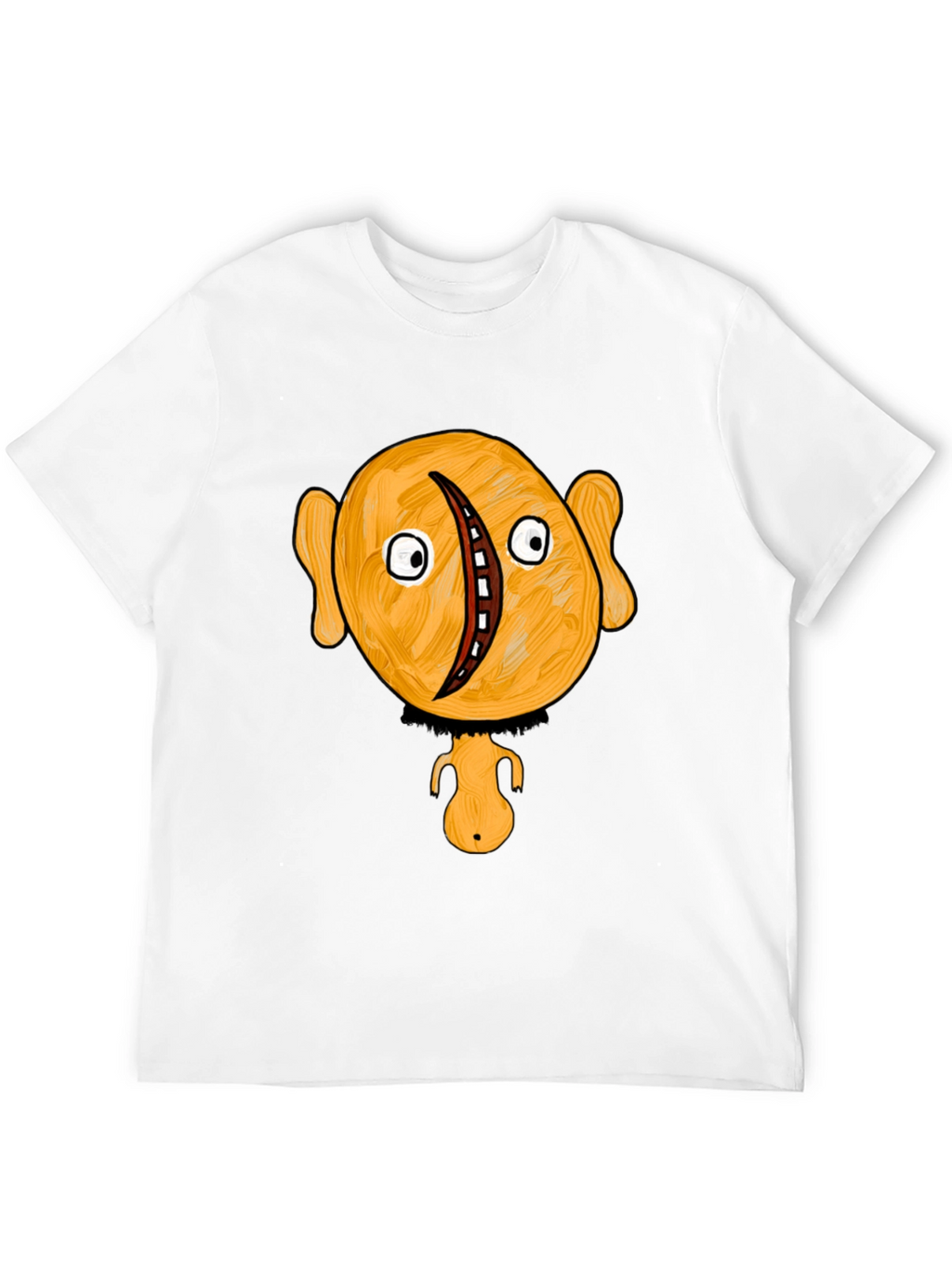 Unique Cartoon Character Graphic Black T-Shirt