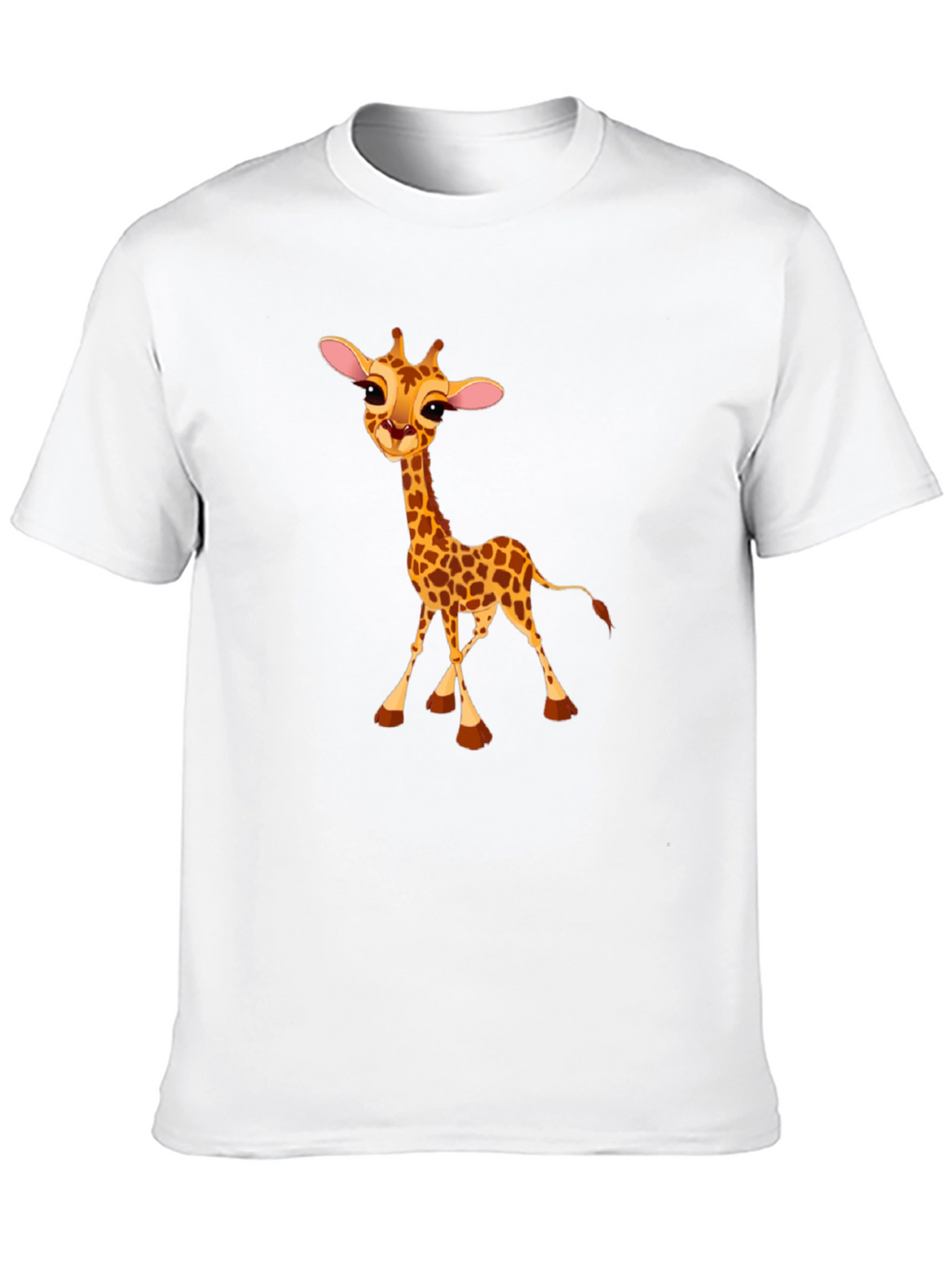 Cute Giraffe Print Black T-Shirt