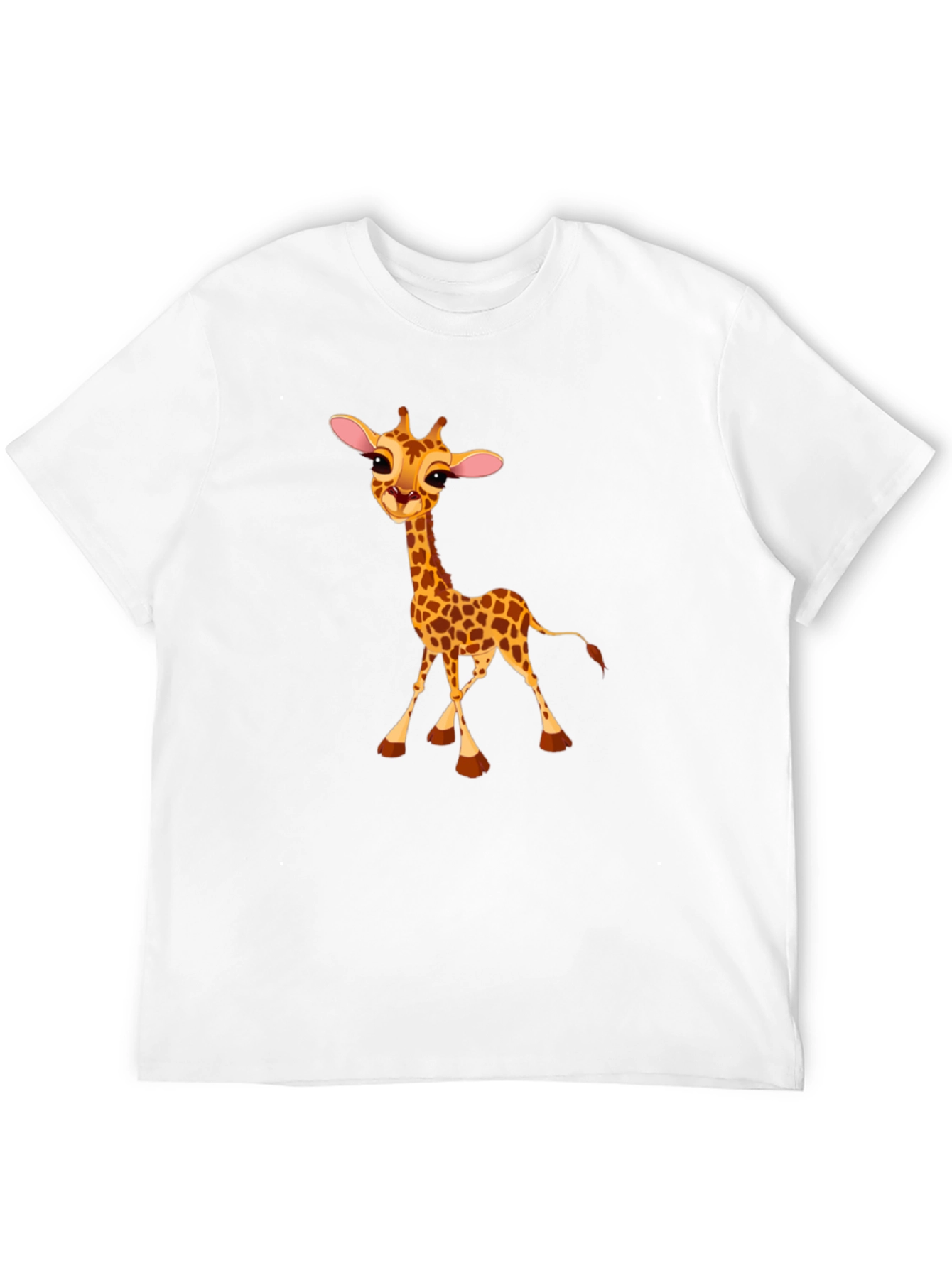 Cute Giraffe Print Black T-Shirt