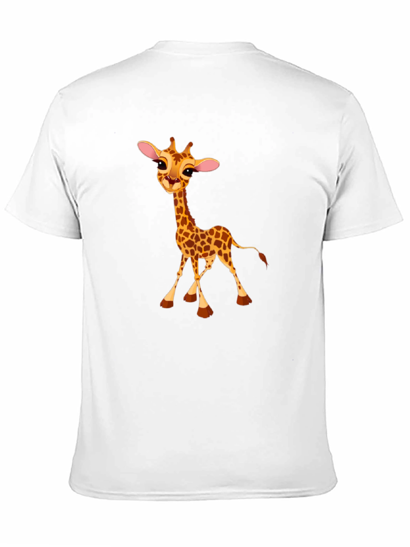 Cute Giraffe Print Black T-Shirt