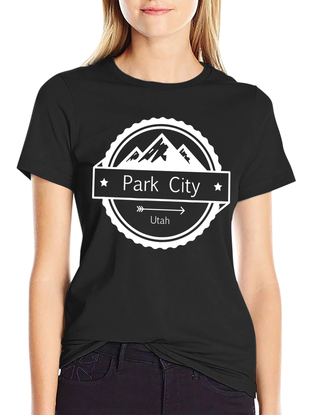 Park City Utah Graphic Tee - Black Cotton T-Shirt