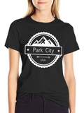 Park City Utah Graphic Tee - Black Cotton T-Shirt