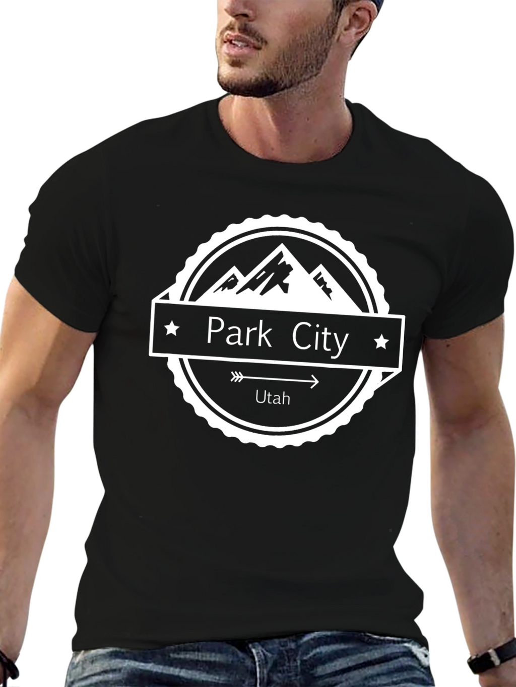 Park City Utah Graphic Tee - Black Cotton T-Shirt
