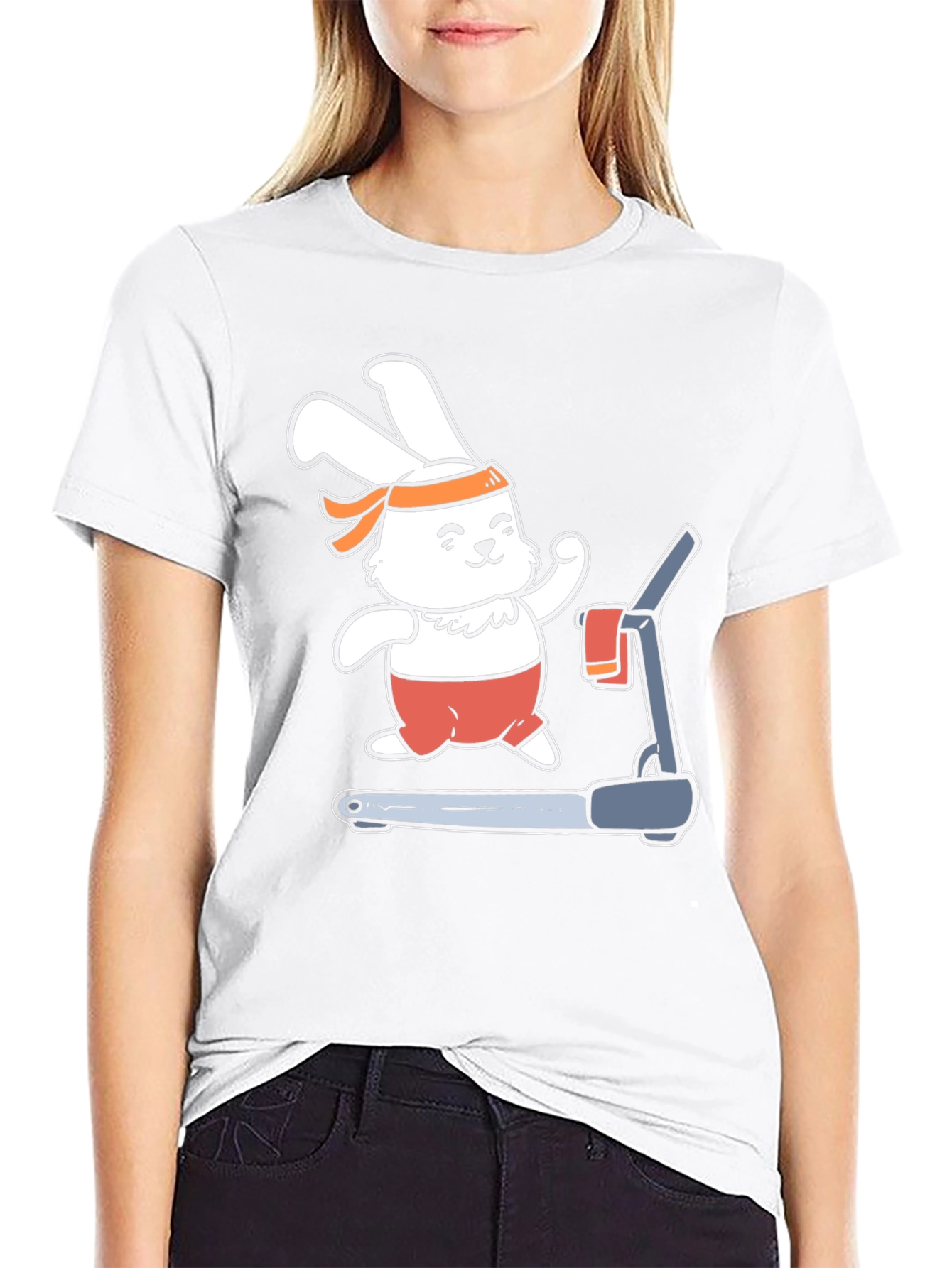 Bunny Treadmill T-Shirt - Fitness Fun!