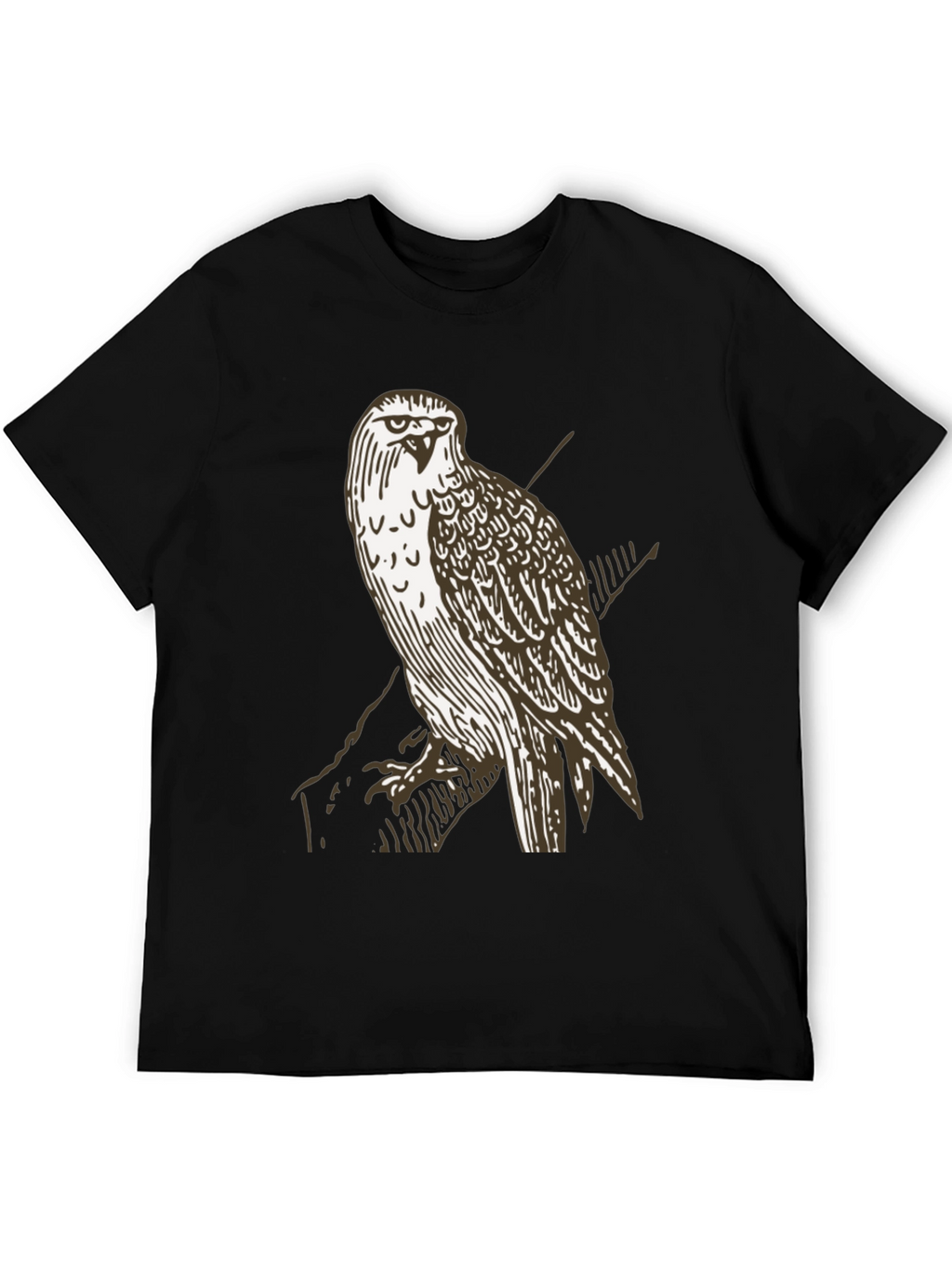 Hawk Graphic T-Shirt - Black Crew Neck Tee