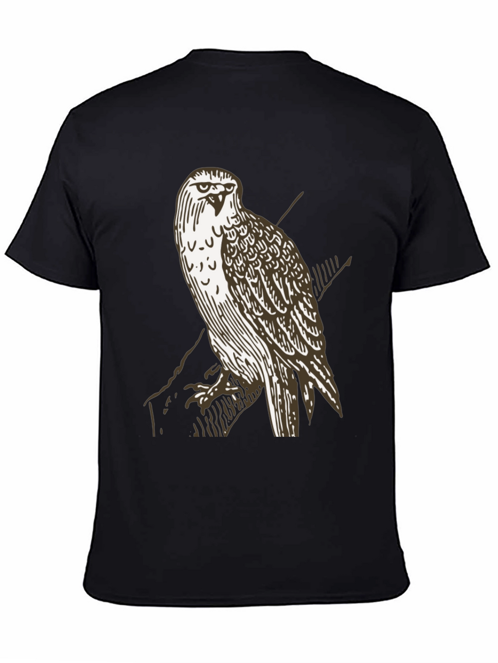Hawk Graphic T-Shirt - Black Crew Neck Tee