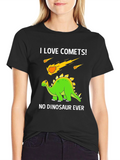 I Love Comets! Funny Dinosaur T-Shirt