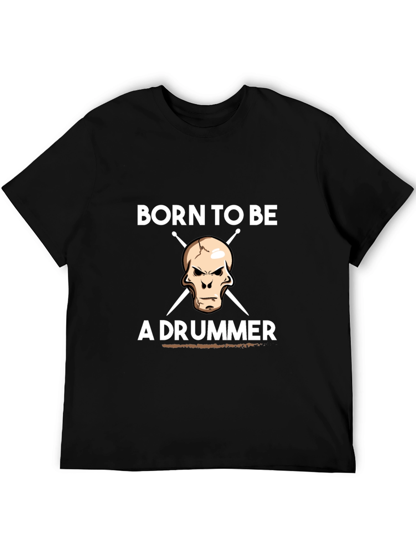 Born to Be a Drummer Graphic Tee - Black Cotton T-Shirt