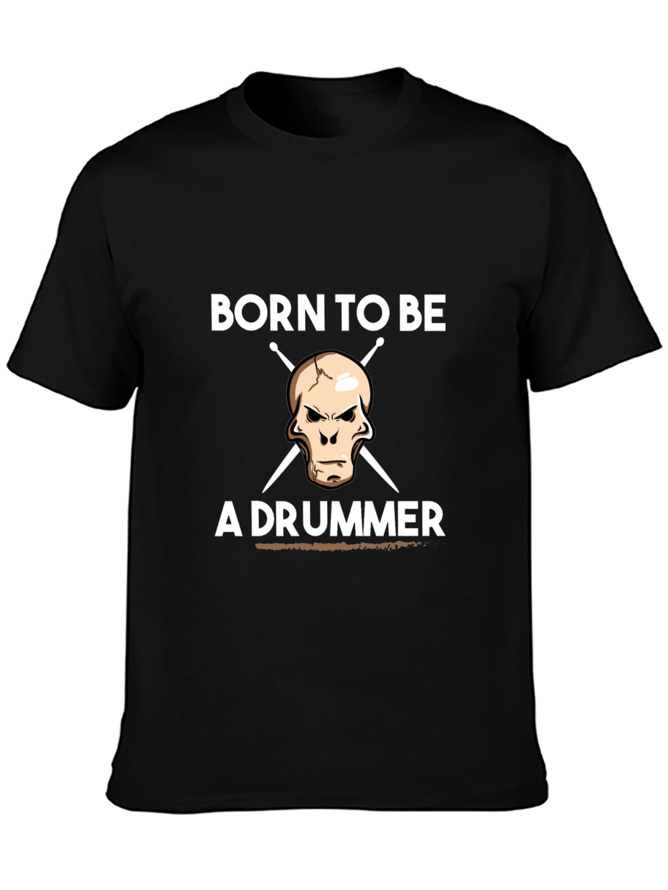 Born to Be a Drummer Graphic Tee - Black Cotton T-Shirt