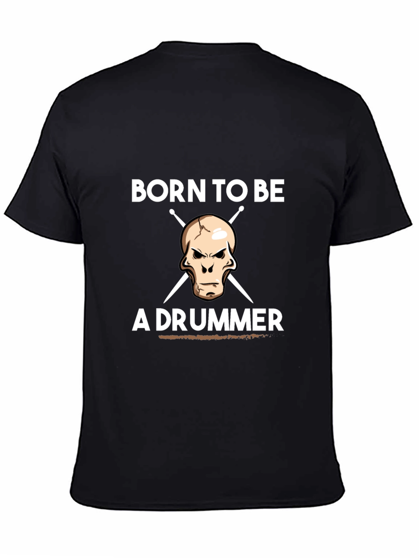 Born to Be a Drummer Graphic Tee - Black Cotton T-Shirt
