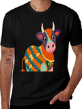 Cow Graphic Tee - Whimsical Print Shirt