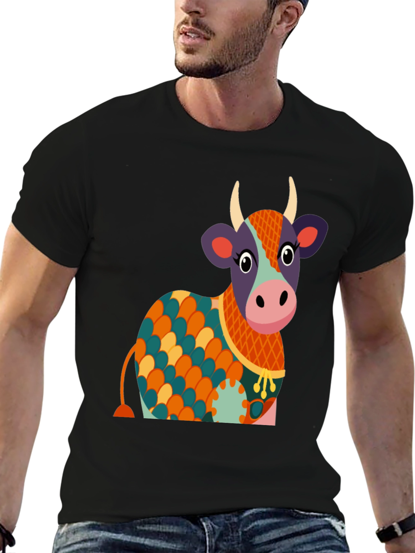 Cow Graphic Tee - Whimsical Print Shirt