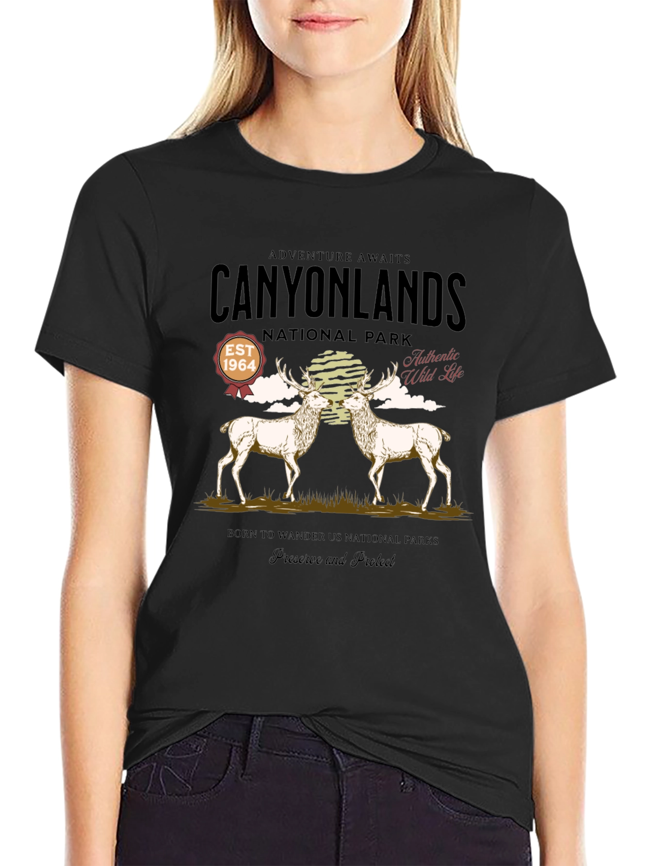 Canyonlands National Park Deer Graphic T-Shirt