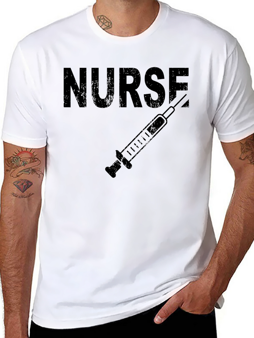 Nurse Syringe Graphic T-Shirt - Unisex Crew Neck