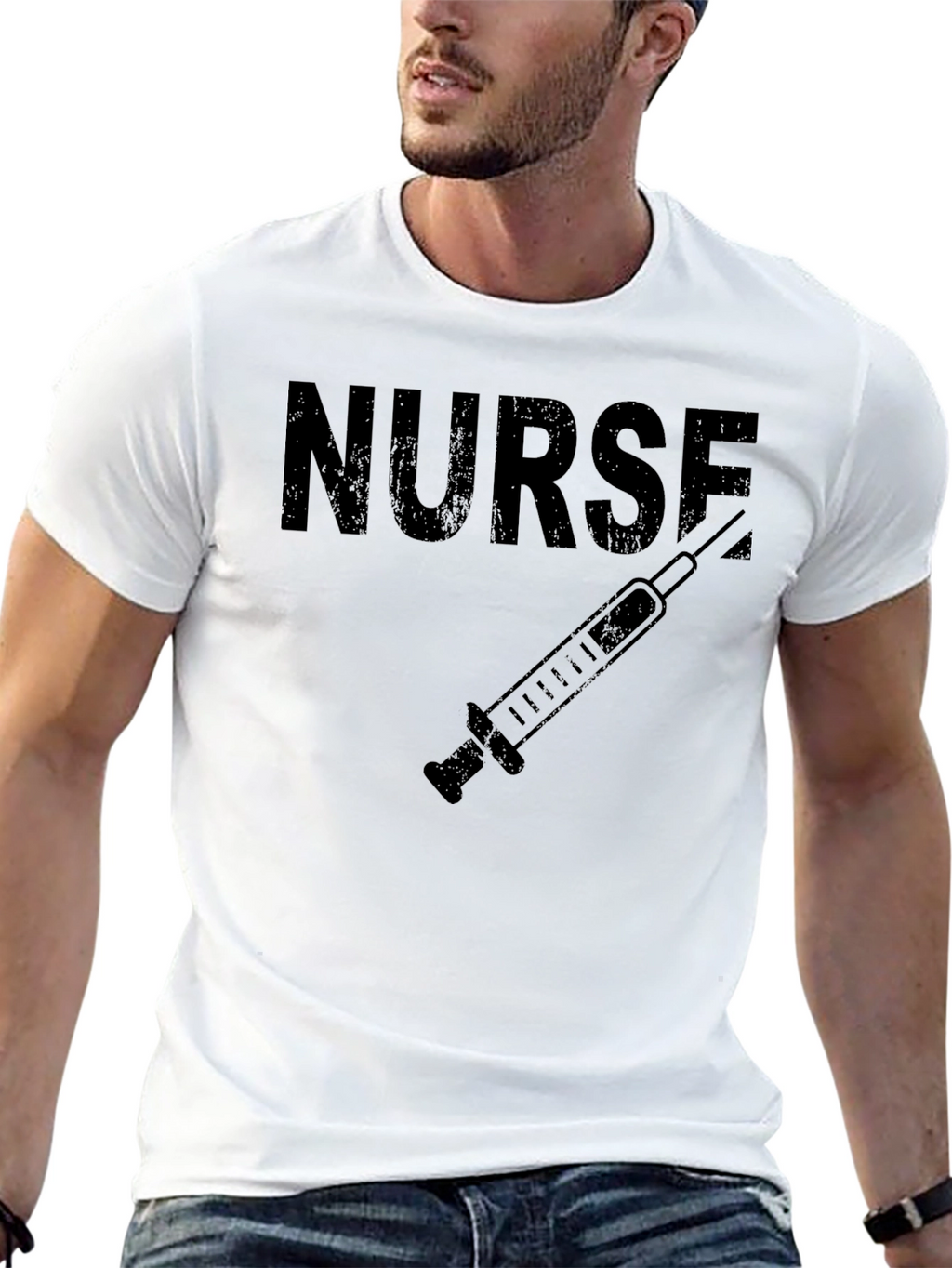 Nurse Syringe Graphic T-Shirt - Unisex Crew Neck