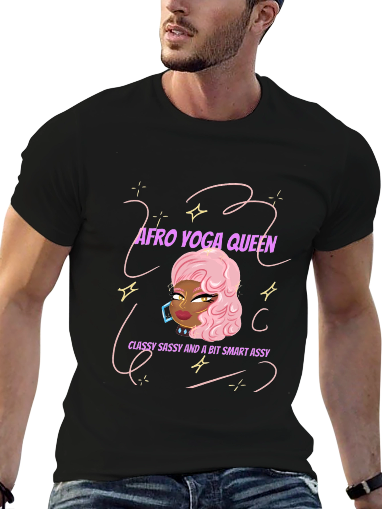 Afro Yoga Queen T-Shirt: Classy Sassy & Smart
