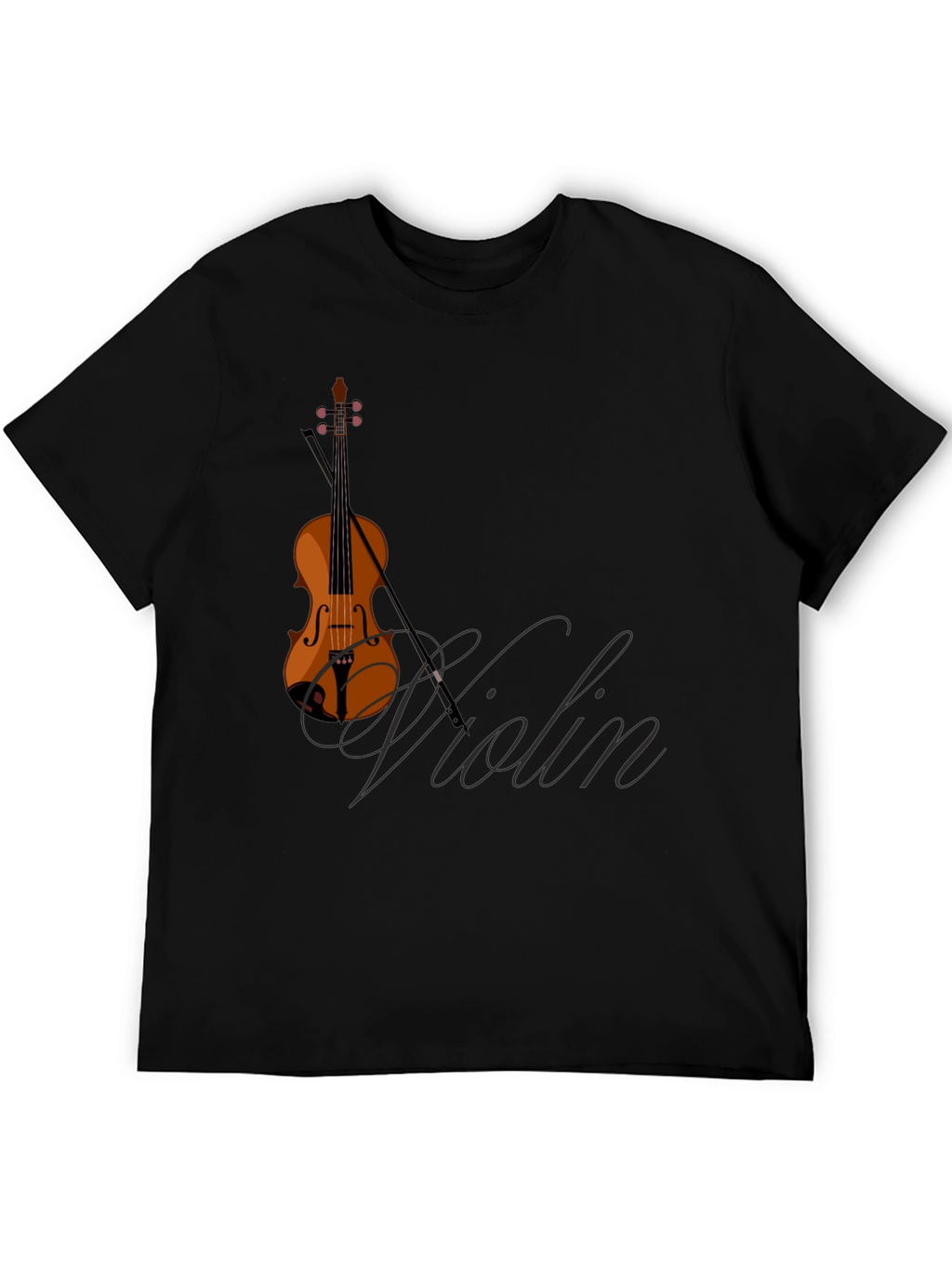 Violin Graphic Black T-Shirt