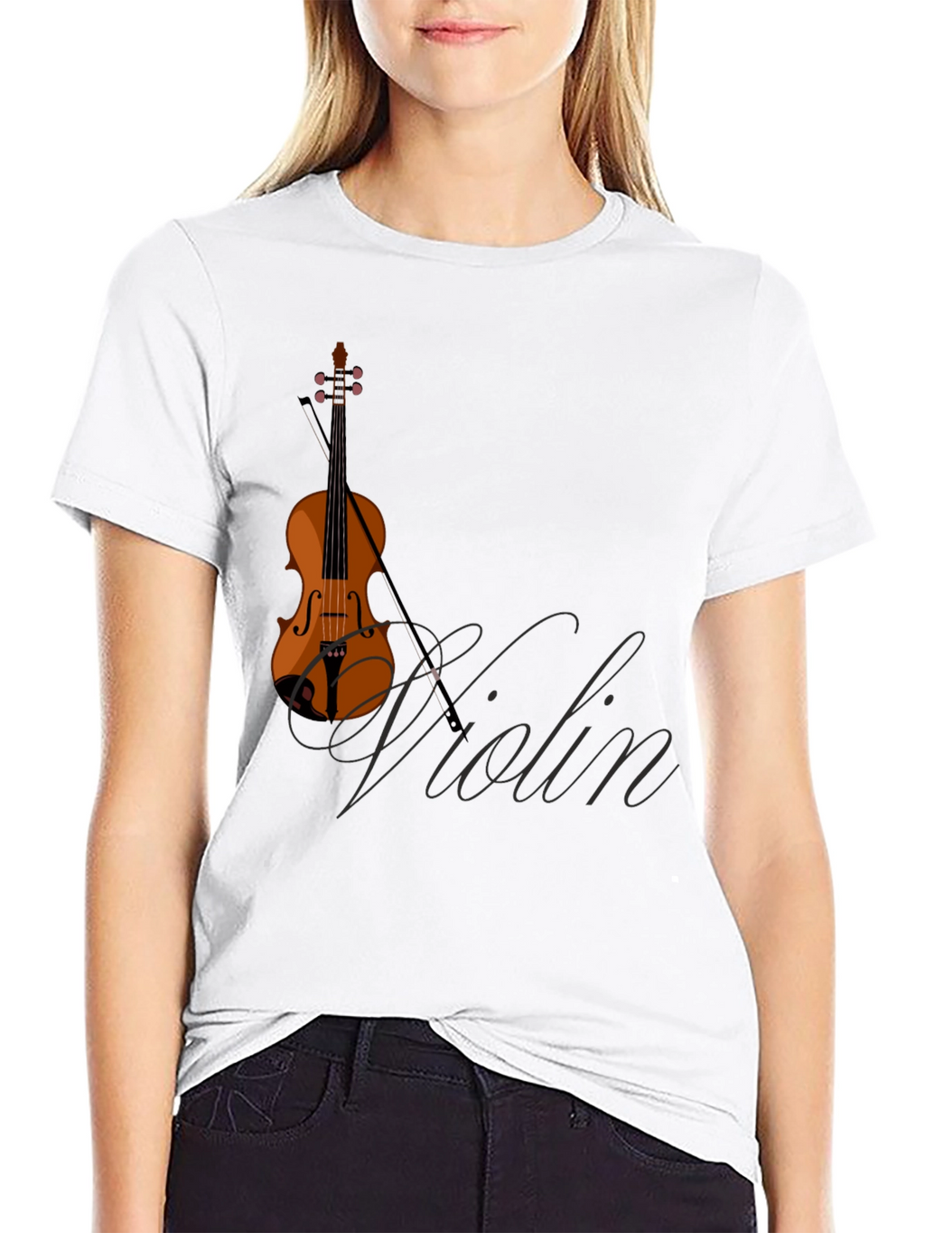 Violin Graphic Black T-Shirt