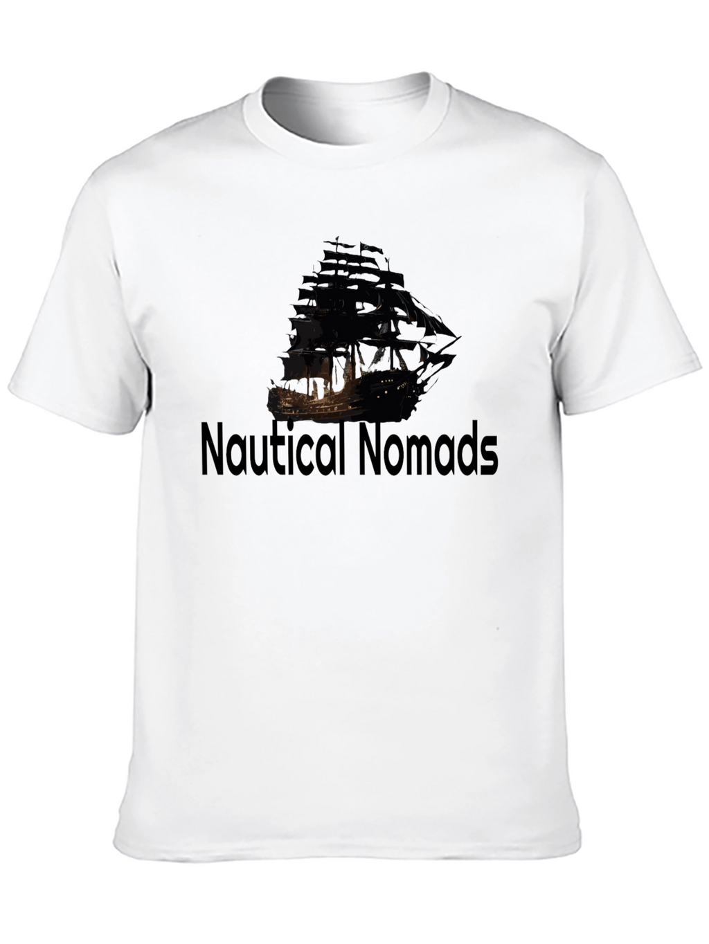 Nautical Nomads Black Pirate Ship Graphic Tee