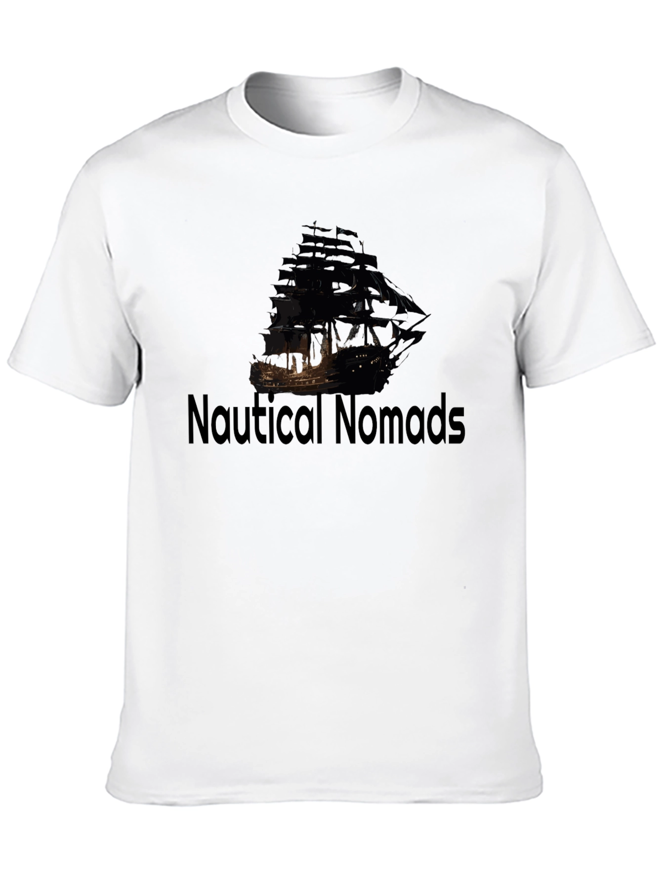 Nautical Nomads Black Pirate Ship Graphic Tee