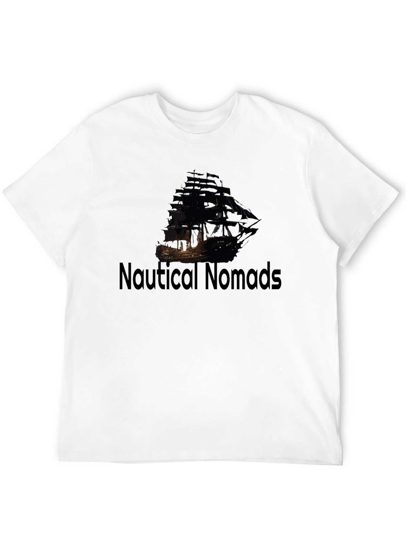 Nautical Nomads Black Pirate Ship Graphic Tee