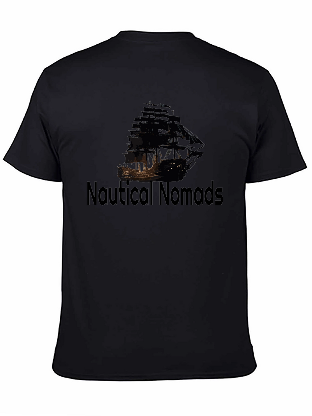 Nautical Nomads Black Pirate Ship Graphic Tee