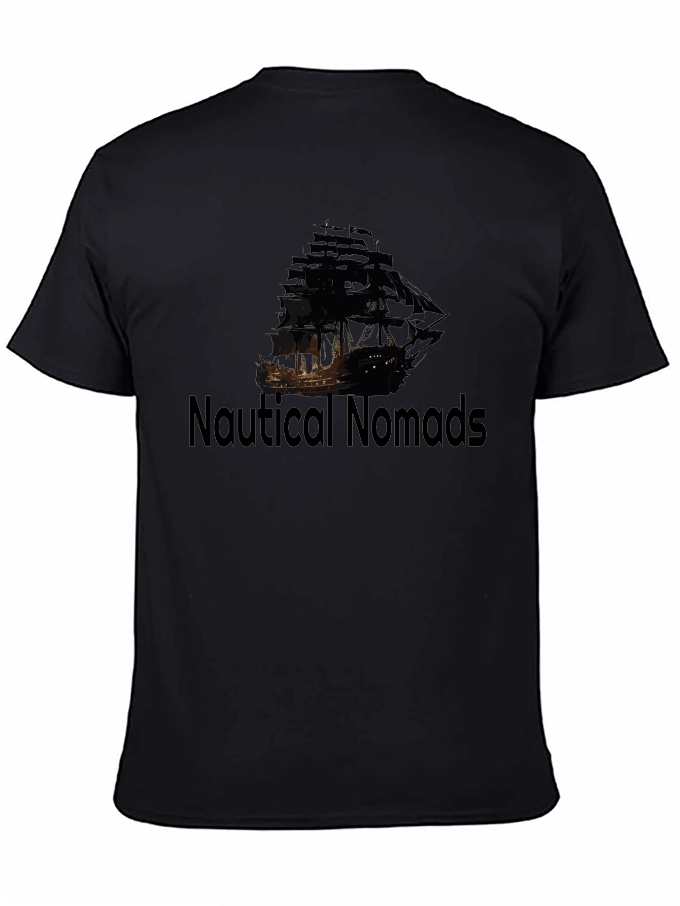 Nautical Nomads Black Pirate Ship Graphic Tee