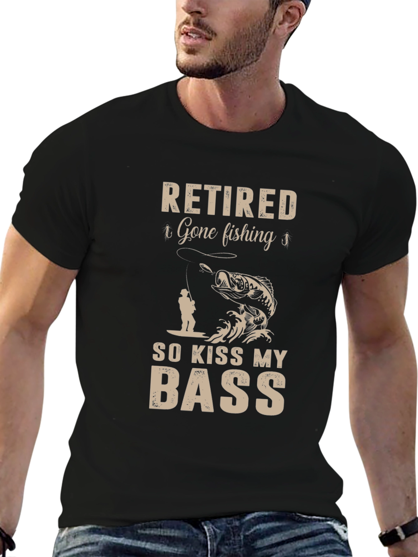 Retired Gone Fishing So Kiss My Bass T-Shirt